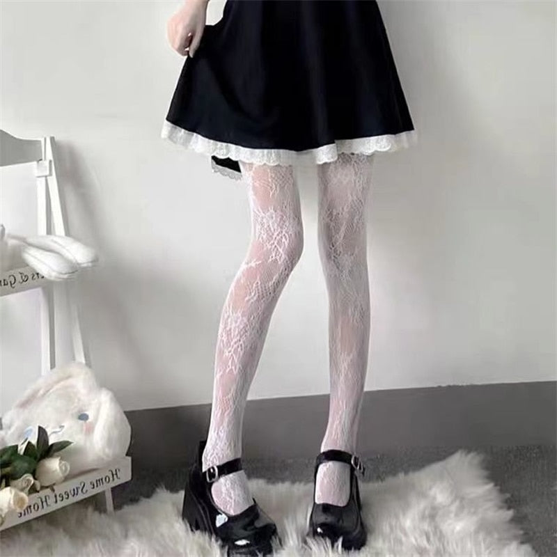 Punk Sexy Tights Women Mesh Fishnet Stockings Club Party Super Elastic Pantyhose Suspender Calcetines Anti-Snagging Stocks