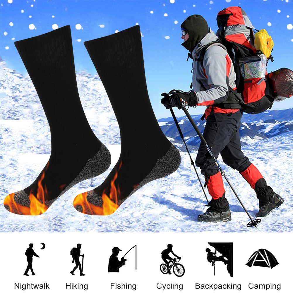 1/2Pairs Winter Self-Heating Socks for Men Women Thermal Heated Socks Elastic Anti-Slip Socks Outdoor Ski Tube Sock Foot Warmer