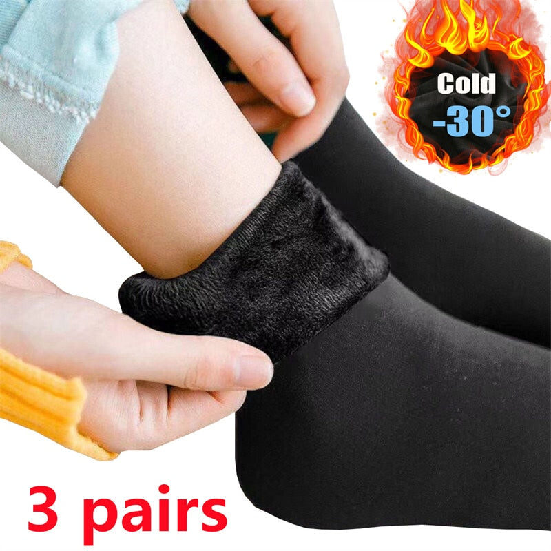 3 Pairs/Set Women hermal Cashmere Wool Socks Winter Thicken Warm Short Socks T Nylon Snow Velvet Boots Floor Socks