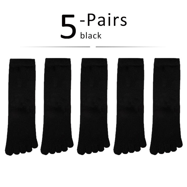 5 Pairs/Lot Cotton Five Finger Short Socks For Woman Girl Solid Breathable Soft Elastic Harajuku Socks With Toes Hot Sell